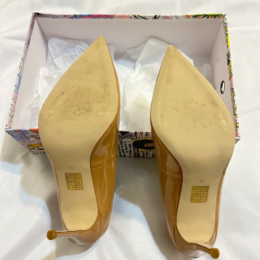 Jeffrey Campbell Lure Nude Patent Leather 4in Heels - Women’s 10 - Picture 2 of 8